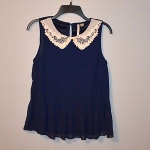 Loft Blue Lace Blouse